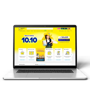 Home do Mercado Livre num notebook